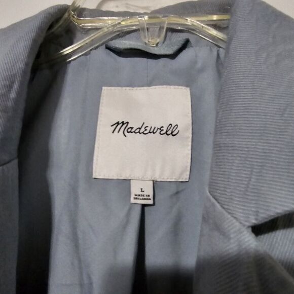 Madewell $178 The Larsen Blazer Drapeweave Overcast Blue Size L NJ732 oversized - Picture 5 of 7